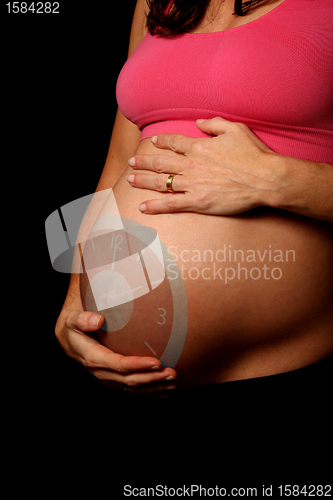 Image of beautiful pregnant woman expecting a boy