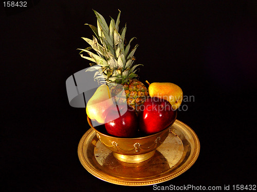 Image of Pineapple Pears and Apples  in Black