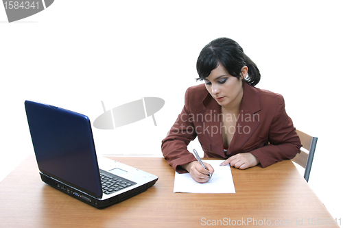 Image of businesswoman writing