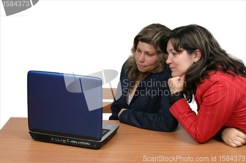 Image of woman businessteam with laptop
