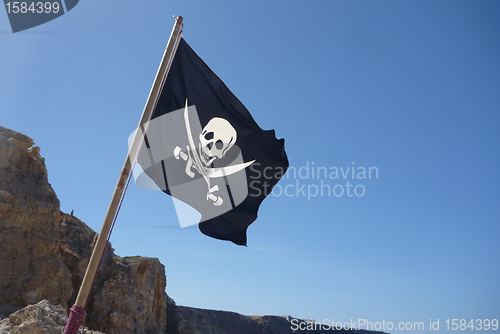 Image of Flag of a Pirate skull and crossbones - Pirates Flag