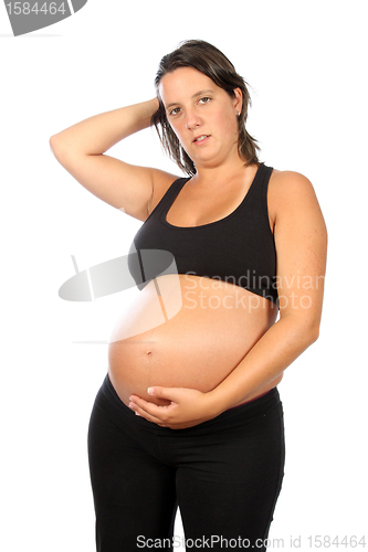 Image of beautiful pregnant woman expecting a boy