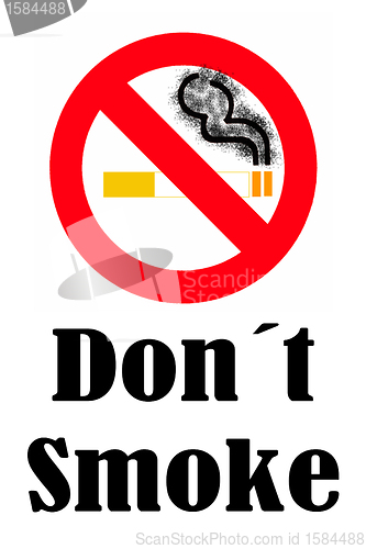 Image of Sign don't Smoke Symbol in white background