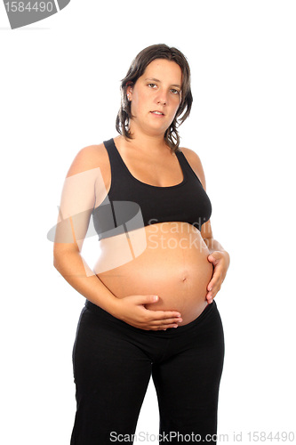 Image of beautiful pregnant woman expecting a boy