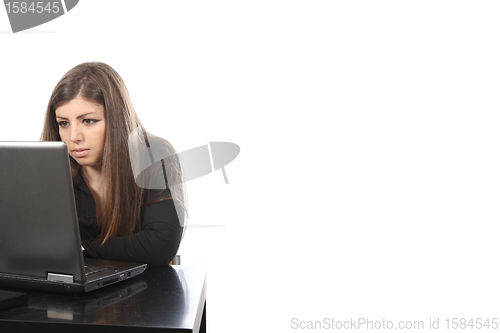 Image of businesswoman with laptop