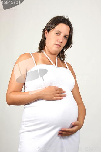 Image of beautiful pregnant woman expecting a boy