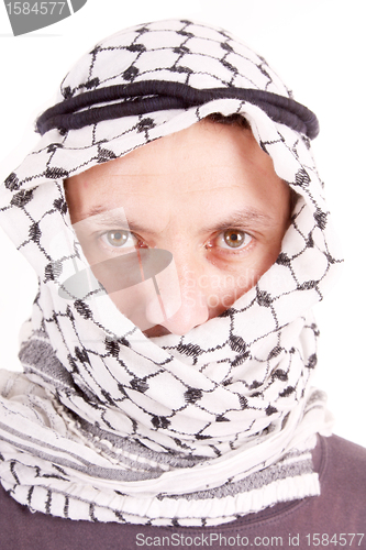 Image of Portrait closeup of a arab man, studio shoot