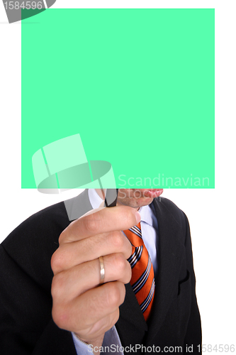 Image of businessman with board