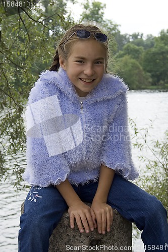 Image of Girl in blue jacket I