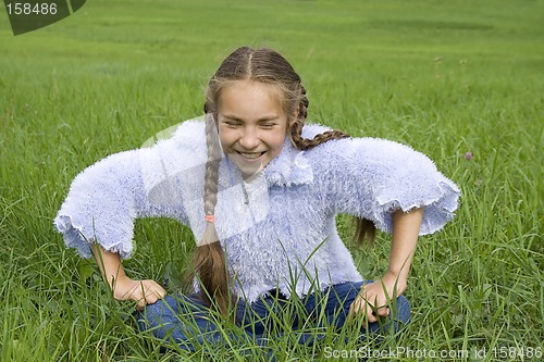 Image of Girl on a green grass II