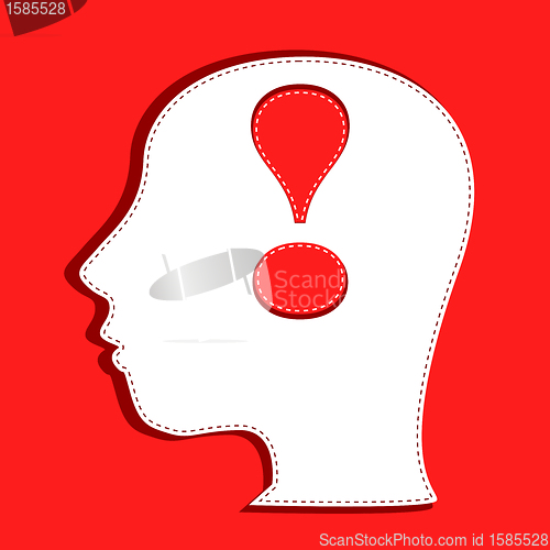 Image of Human head with exclamation mark symbol