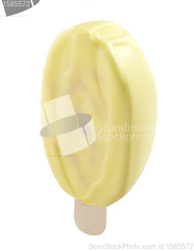 Image of Ice cream covered with white chocolate