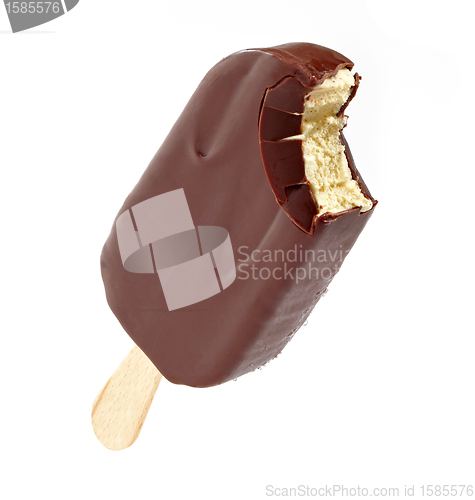 Image of Ice cream covered with chocolate