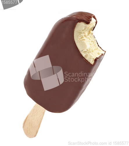 Image of Ice cream covered with chocolate