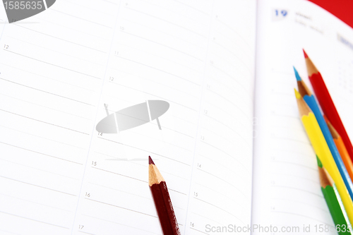 Image of Color pencil and agenda