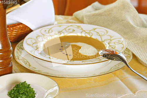 Image of delicious creamy soup