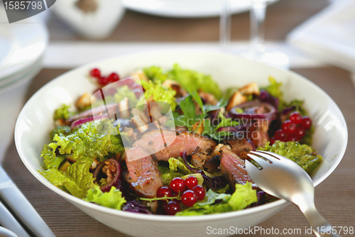 Image of vegetable and meat salad