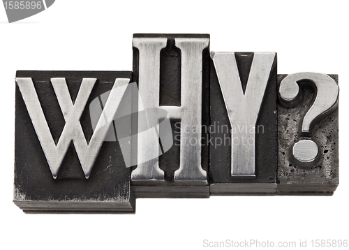 Image of why question in metal type