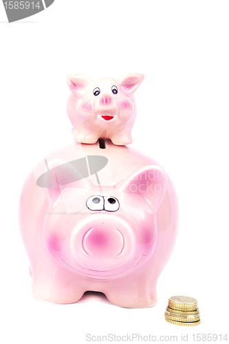 Image of Extra money - Piggy Bank on a white background 