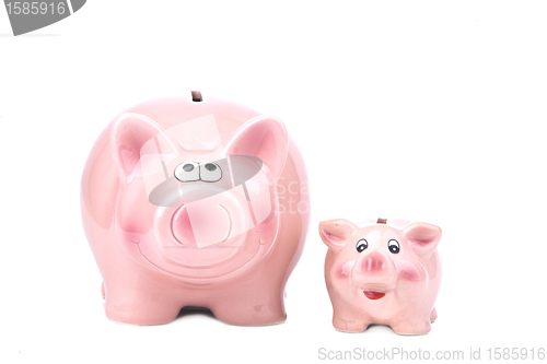 Image of Extra money - Piggy Bank on a white background