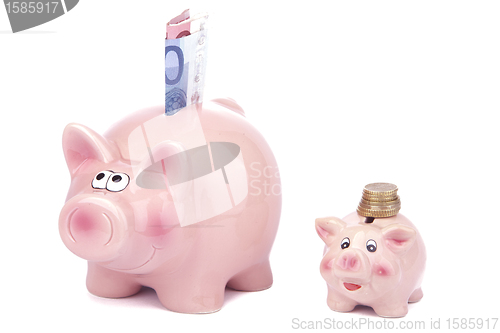 Image of Extra money - Piggy Bank on a white background