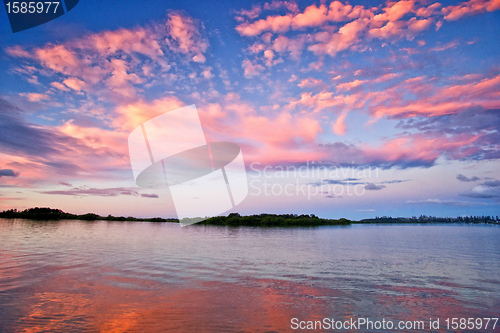Image of sunset over the river