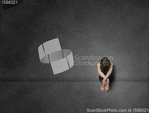 Image of Sad woman, studio shot