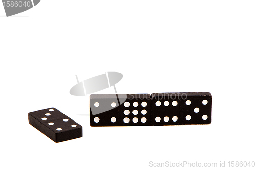 Image of domino game white dots number isolated on white background. 