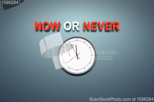 Image of now or never at the wall