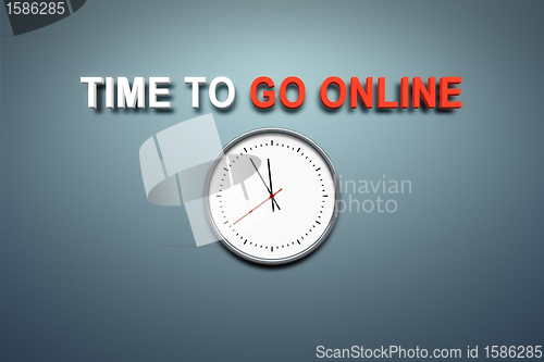 Image of Time to go online at the wall