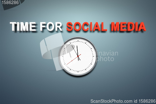 Image of Time for social media at the wall