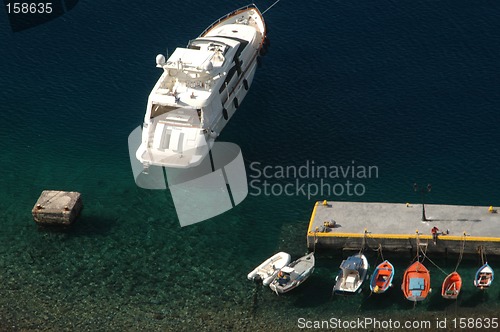 Image of yacht and small boats