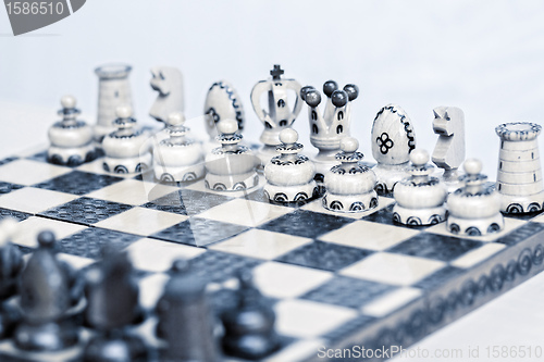 Image of abstract toned chess board