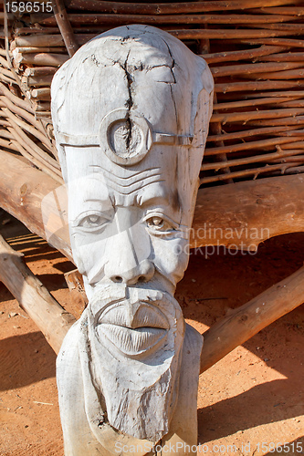 Image of African carved wooden statue