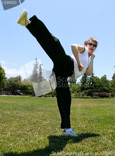 Image of Girl exercising outdoors