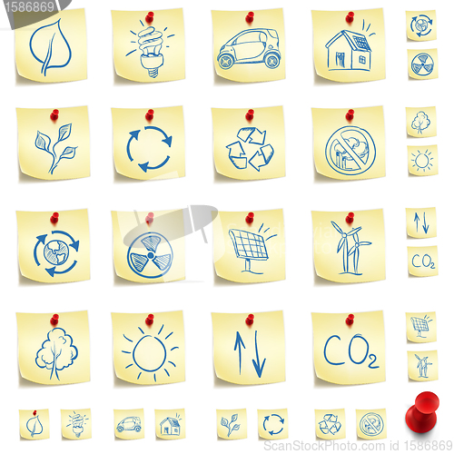 Image of Eco Sticker Icon Set