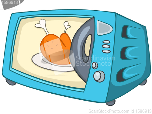 Image of Cartoon Home Kitchen Microwave