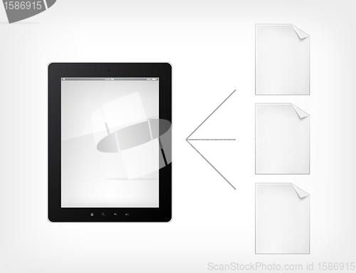 Image of Document Concept. Tablet PC