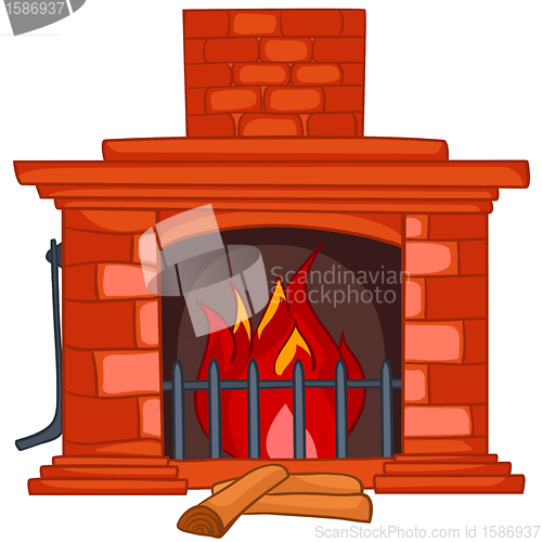 Image of Cartoon Home Fireplace
