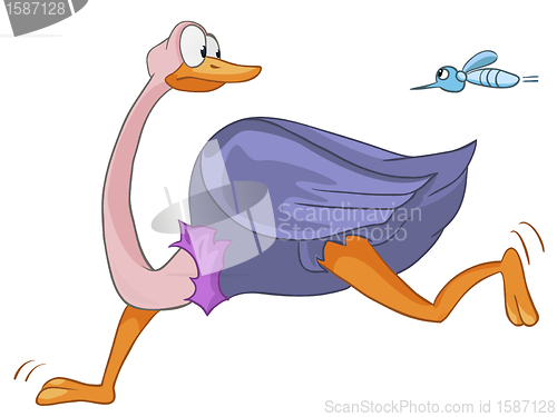 Image of Cartoon Character Ostrich