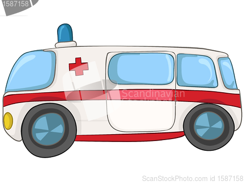 Image of Cartoon Emergency Car