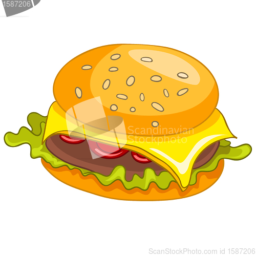 Image of Cartoon Food Hamburger