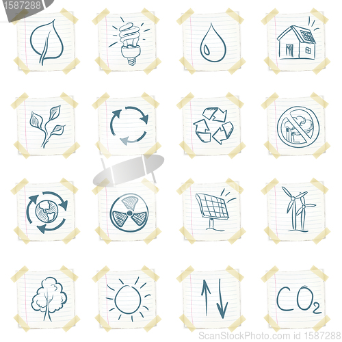 Image of Eco Sticker Icon Set