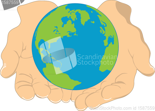 Image of Earth and Hands