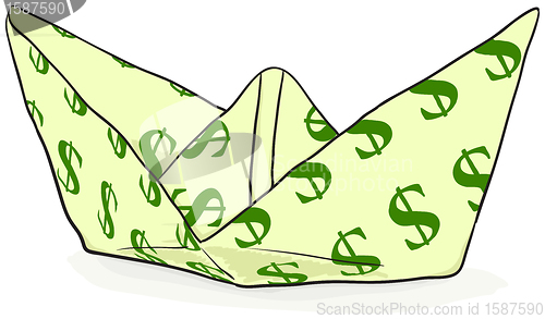 Image of Paper Boat with a dollar sign