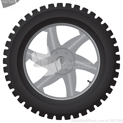 Image of Car wheel on white - illustration