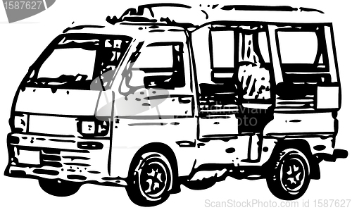 Image of Minibus - a simplified monochrome