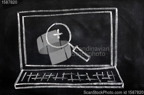 Image of Search magnifier on a laptop