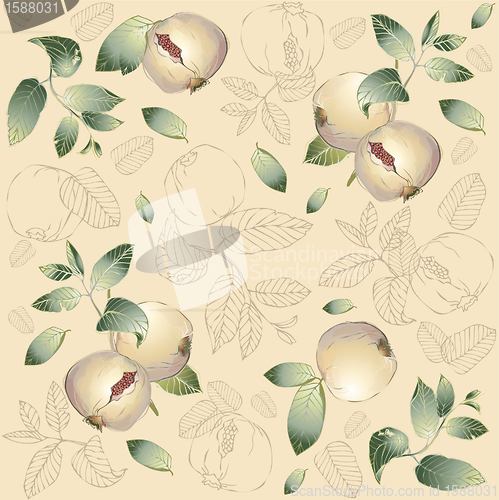 Image of Seamless background. Illustration garnet tree.