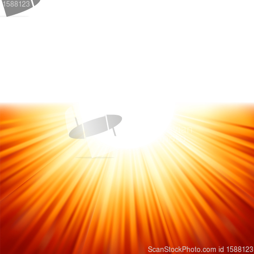 Image of Sunburst rays of sunlight tenplate. EPS 8